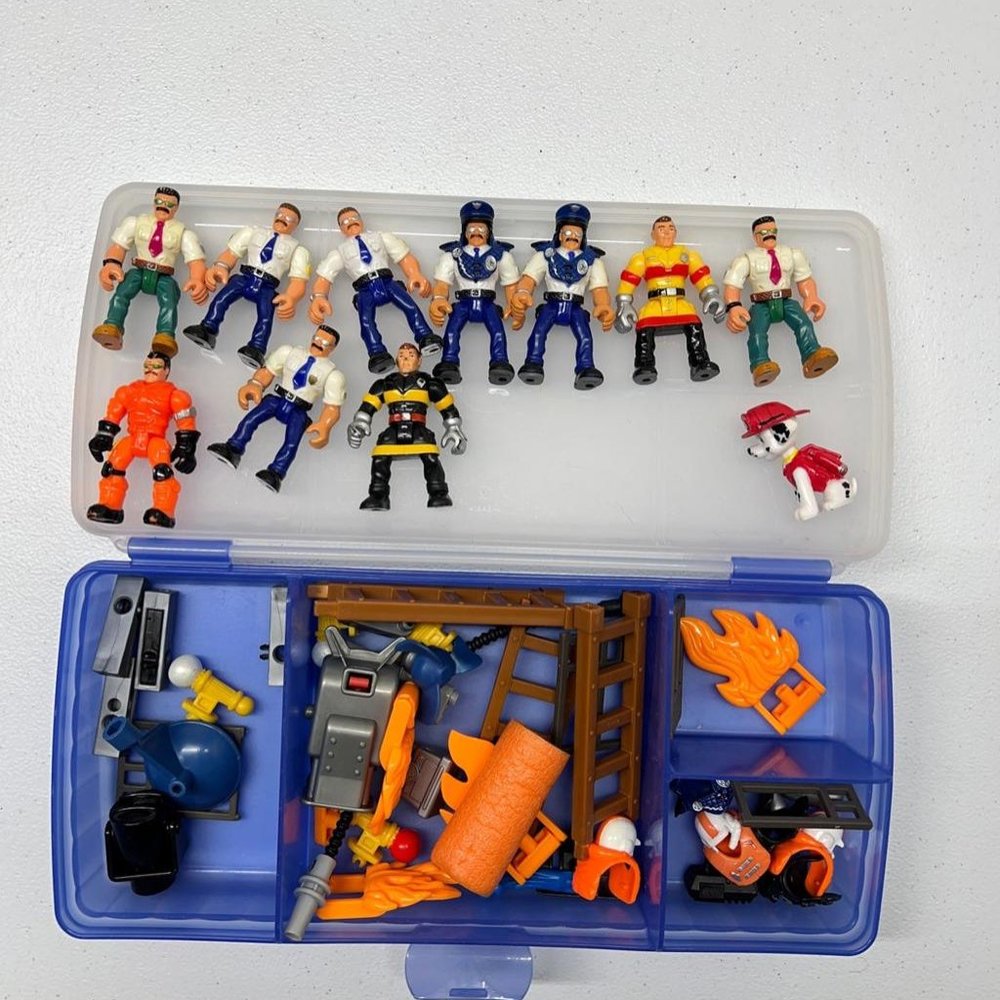 Fisher Price Police Officer Policeman Fireman Action Figure and accessories